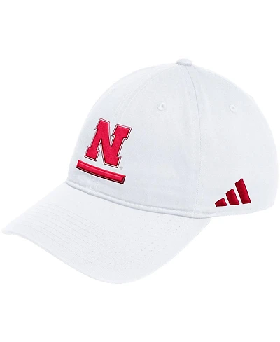 Adidas Men's White Nebraska Huskers Locker Room Adjustable Slouch Hat
