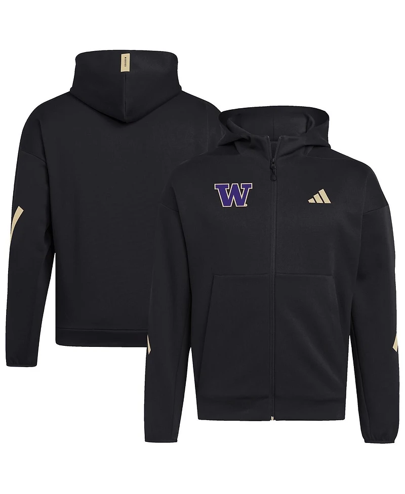 Adidas Men's Black Washington Huskies Z.n.e. Full-Zip Hoodie