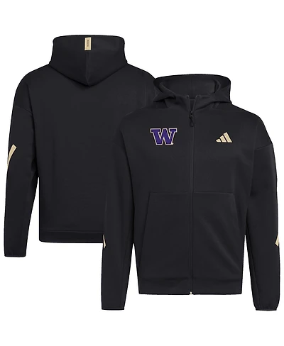 Adidas Men's Black Washington Huskies Z.n.e. Full-Zip Hoodie