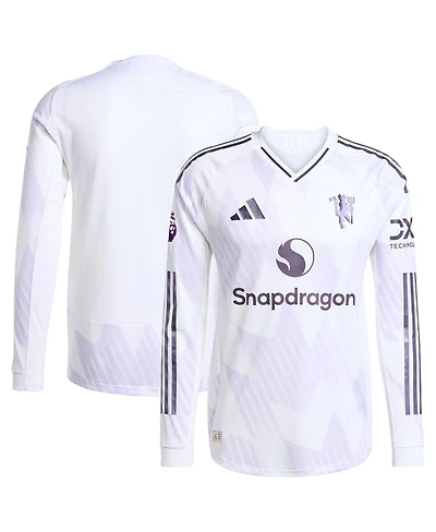 Adidas Men's White Manchester United 2025/26 Away Authentic Long Sleeve Jersey
