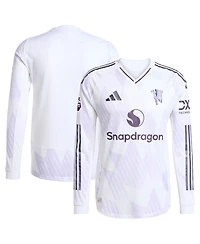 Adidas Men's White Manchester United 2025/26 Away Authentic Long Sleeve Jersey