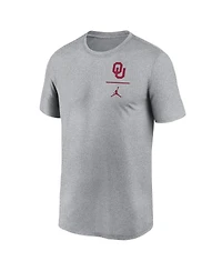 Jordan Men's Heather Gray Oklahoma Sooners Primary Logo Legend Performance T-Shirt