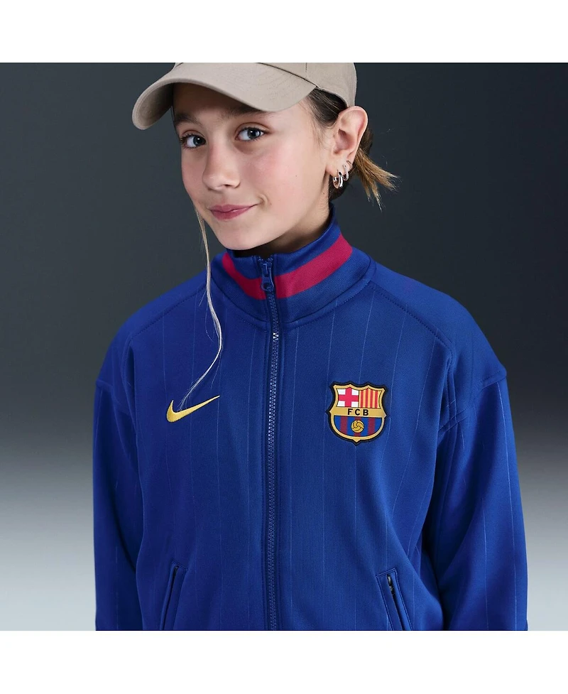 Nike Big Boys and Girls Blue Barcelona 2025/26 Home Academy Pro Anthem Performance Full-Zip Jacket
