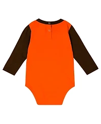 Outerstuff Baby Boys and Girls Brown Cleveland Browns Double Up Long Sleeve Bodysuit Pants Set