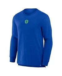 Fanatics Men's Blue Seattle Sounders Fc Lob Attempt Stadium Slub Long Sleeve T-Shirt