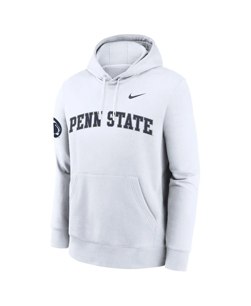 Nike Men's White Penn State Nittany Lions 2025 Sideline Club Fleece Pullover Hoodie