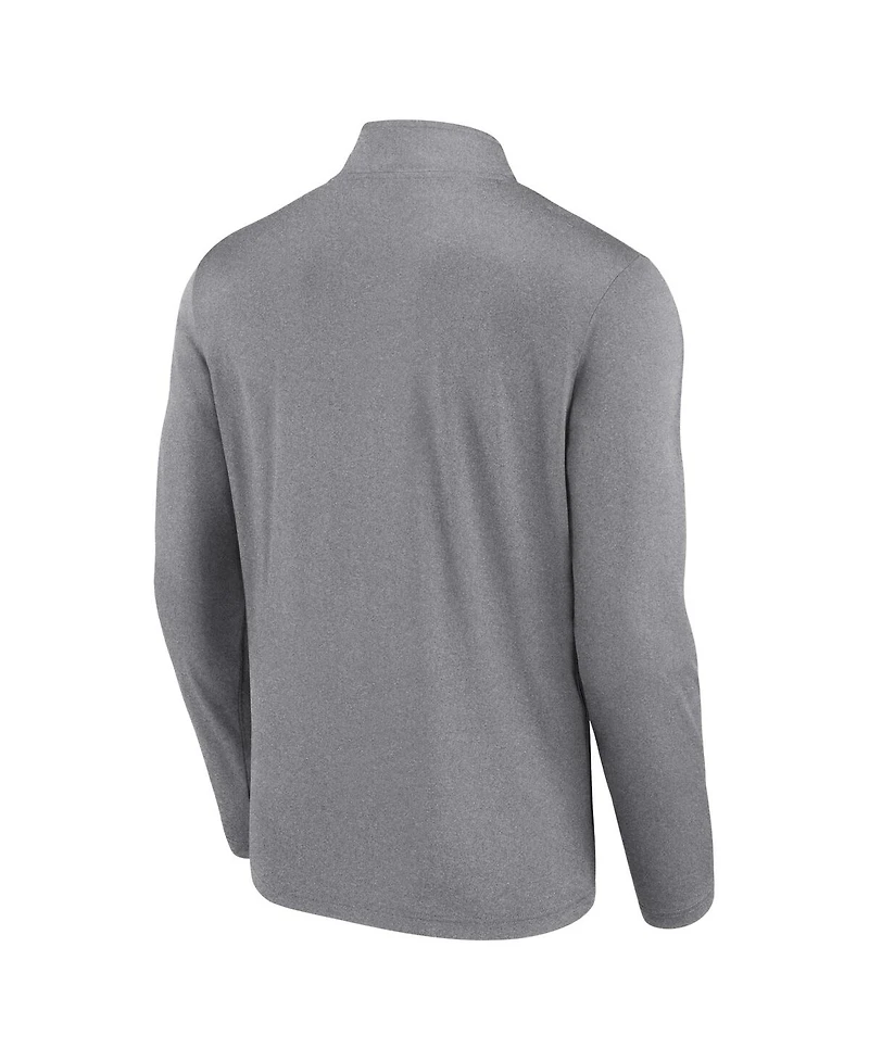 Fanatics Unlabeled Men's Heather Gray Oklahoma Sooners Head-to-Head Quarter-Zip Pullover Sweatshirt
