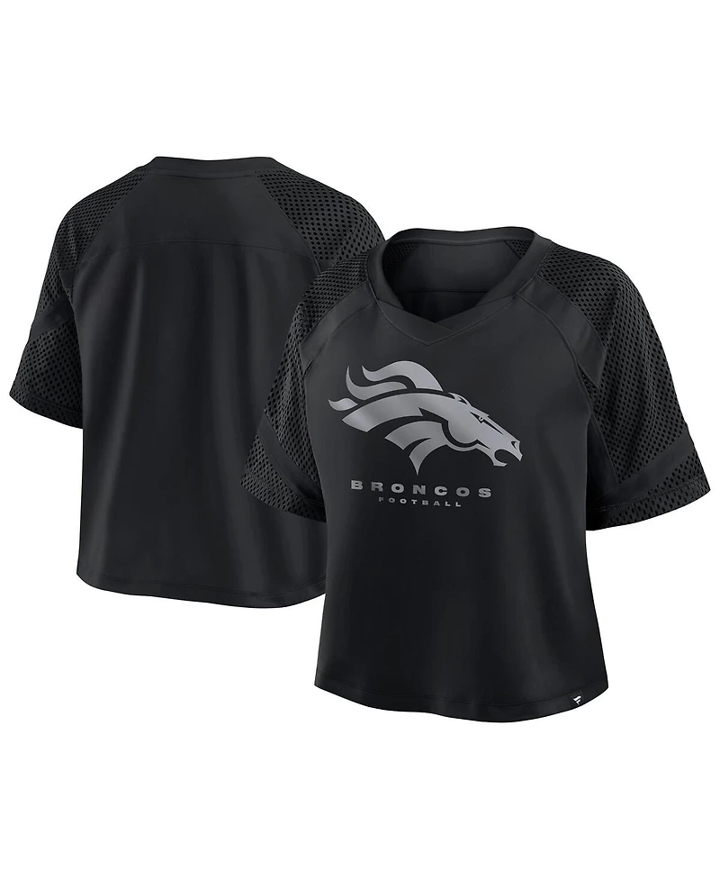Fanatics Women's Denver Broncos Oversized Raglan V-Neck Blackout Fashion Jersey