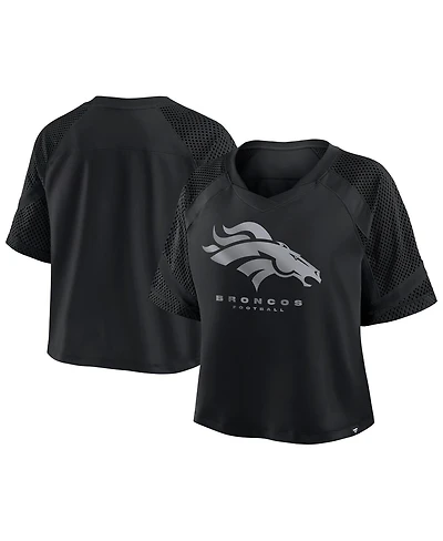 Fanatics Women's Denver Broncos Oversized Raglan V-Neck Blackout Fashion Jersey
