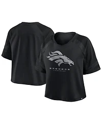 Fanatics Women's Denver Broncos Oversized Raglan V-Neck Blackout Fashion Jersey