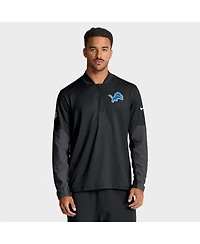 Nike Men's Black Detroit Lions Sideline Feel the Pressure Performance Half-Zip Pullover Sweatshirt