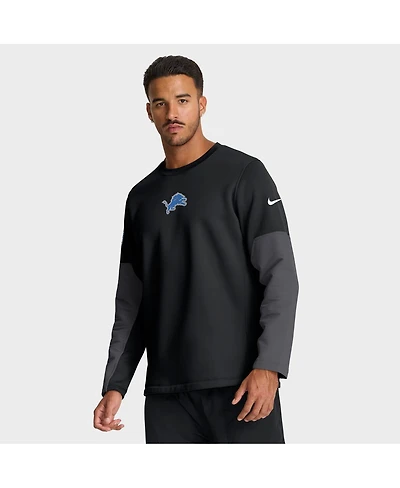 Nike Men's Black Detroit Lions Sideline Scripted to Win Performance Long Sleeve T-Shirt