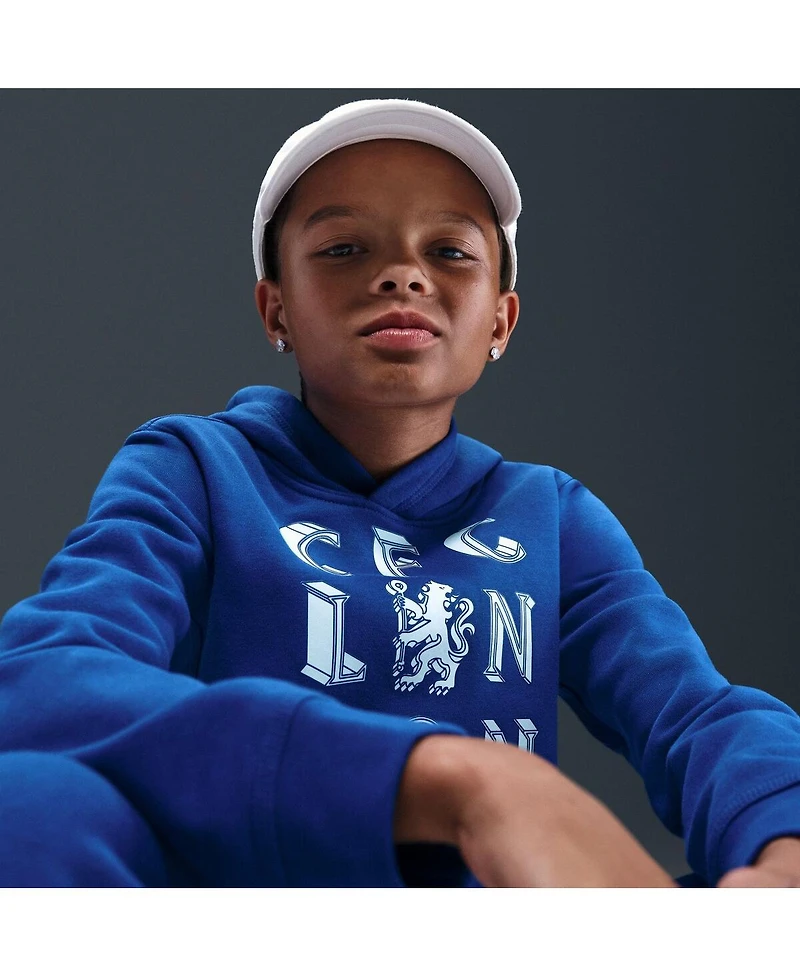 Nike Big Boys and Girls Blue Chelsea Club Hoodie