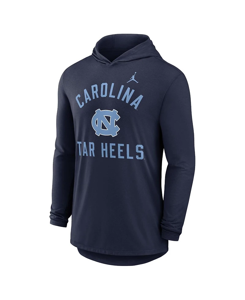 Jordan Men's Navy North Carolina Tar Heels Classic Arch Tri-Blend Long Sleeve Hoodie T-Shirt