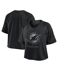 Fanatics Women's Miami Dolphins Oversized Raglan V-Neck Blackout Fashion Jersey