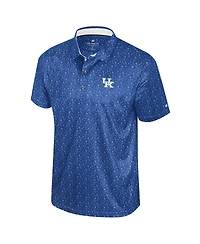 Colosseum Men's Royal Kentucky Wildcats Football Print Polo Shirt