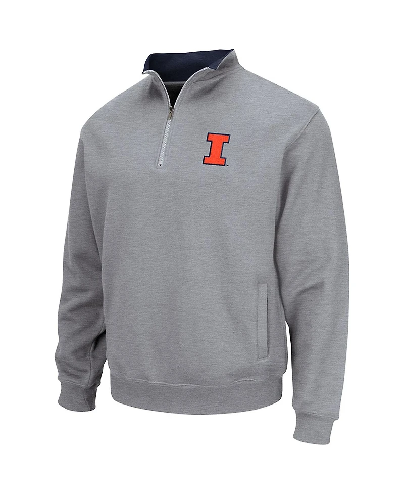 Colosseum Men's Heather Gray Illinois Fighting Illini Tortugas Quarter-Zip Jacket