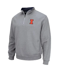 Colosseum Men's Heather Gray Illinois Fighting Illini Tortugas Quarter-Zip Jacket