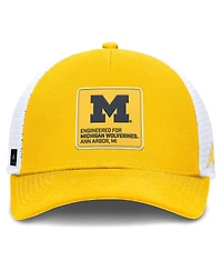 Jordan Men's Gold/White Michigan Wolverines 2025 On-Field Rise Engineered Trucker Adjustable Hat