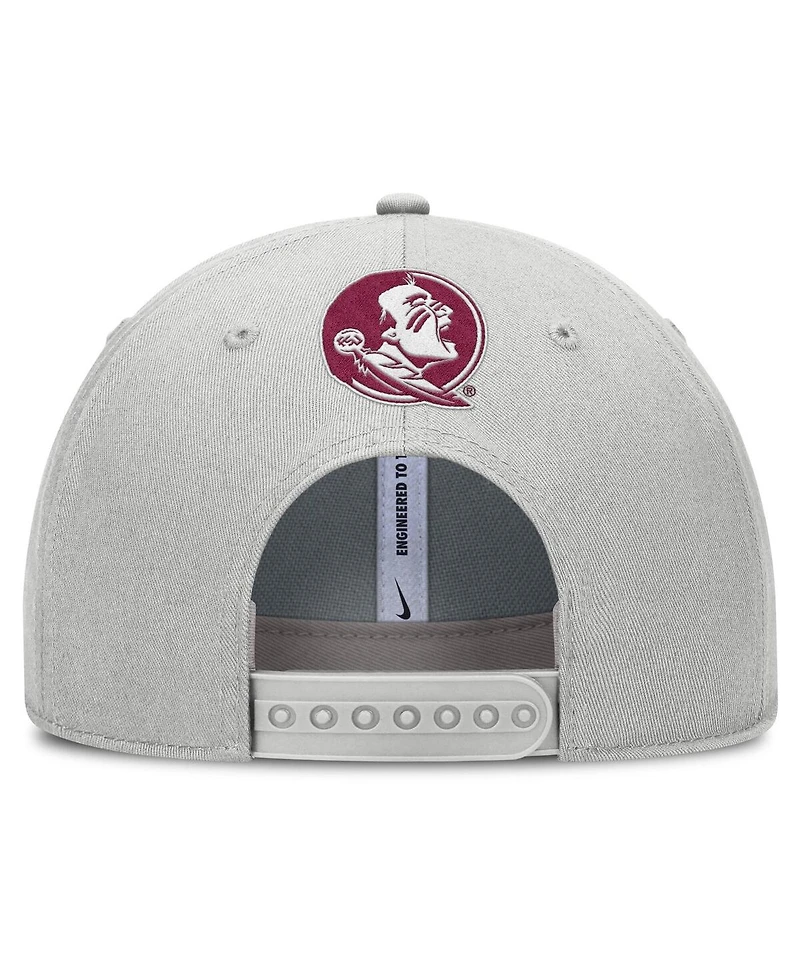 Nike Men's Gray Florida State Seminoles 2025 Sideline Dust Pinched Rise Adjustable Hat