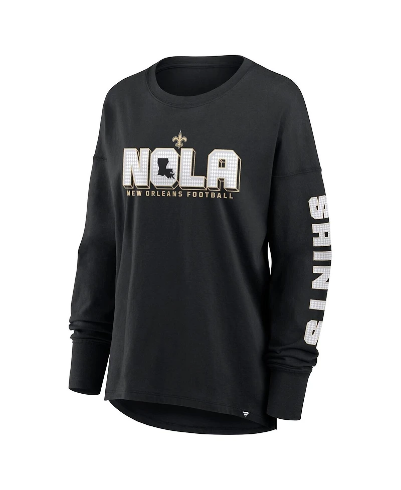 Fanatics Women's Black New Orleans Saints Hometown Legacy Long Sleeve T-Shirt