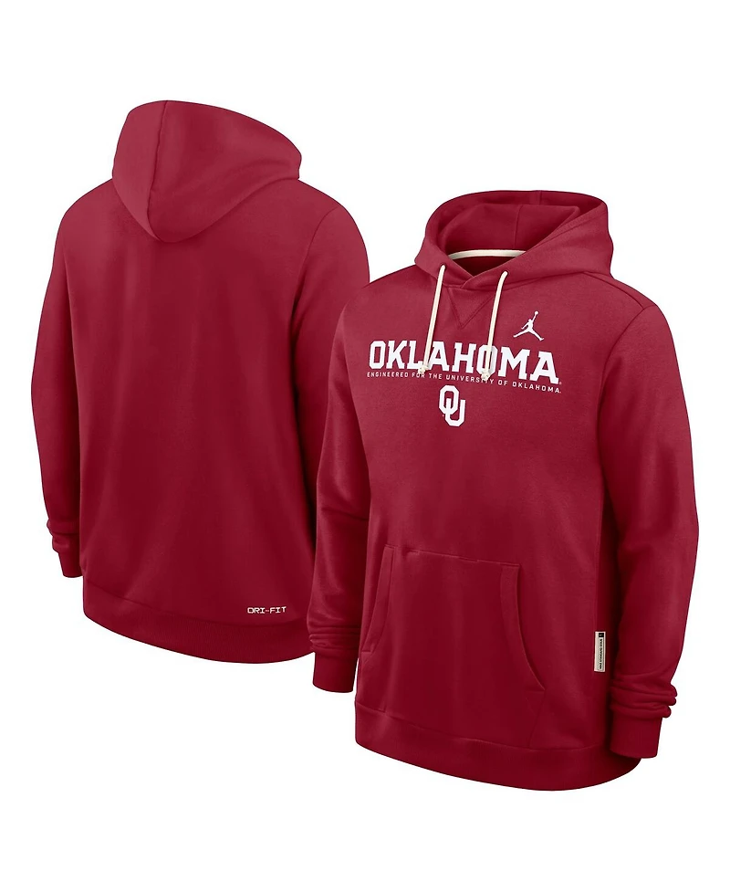 Jordan Men's Crimson Oklahoma Sooners 2025 Sideline Standard Issue Dri-fit Hoodie
