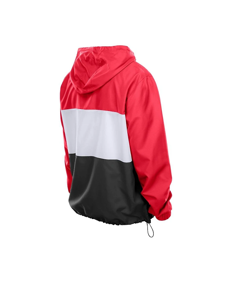 New Era Men's Red Kansas City Chiefs Ripstop Quarter-Zip Hooded Windbreaker