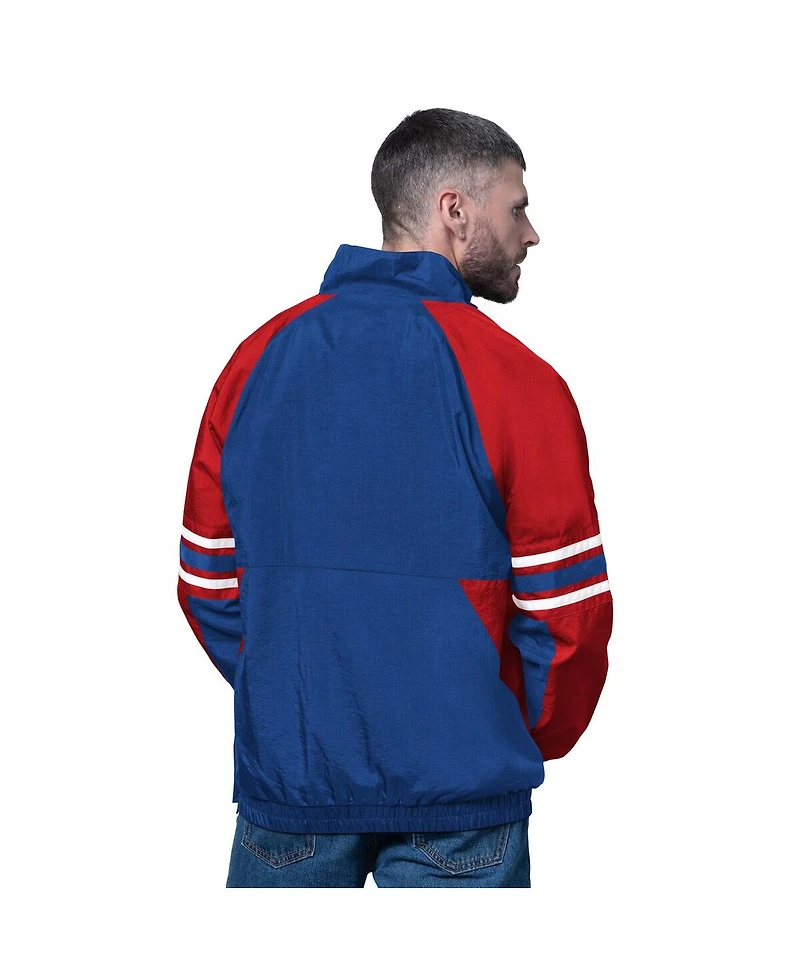 Starter Men's Royal New England Patriots Vintage Logo Prospect Half-Zip Pullover Sweatshirt