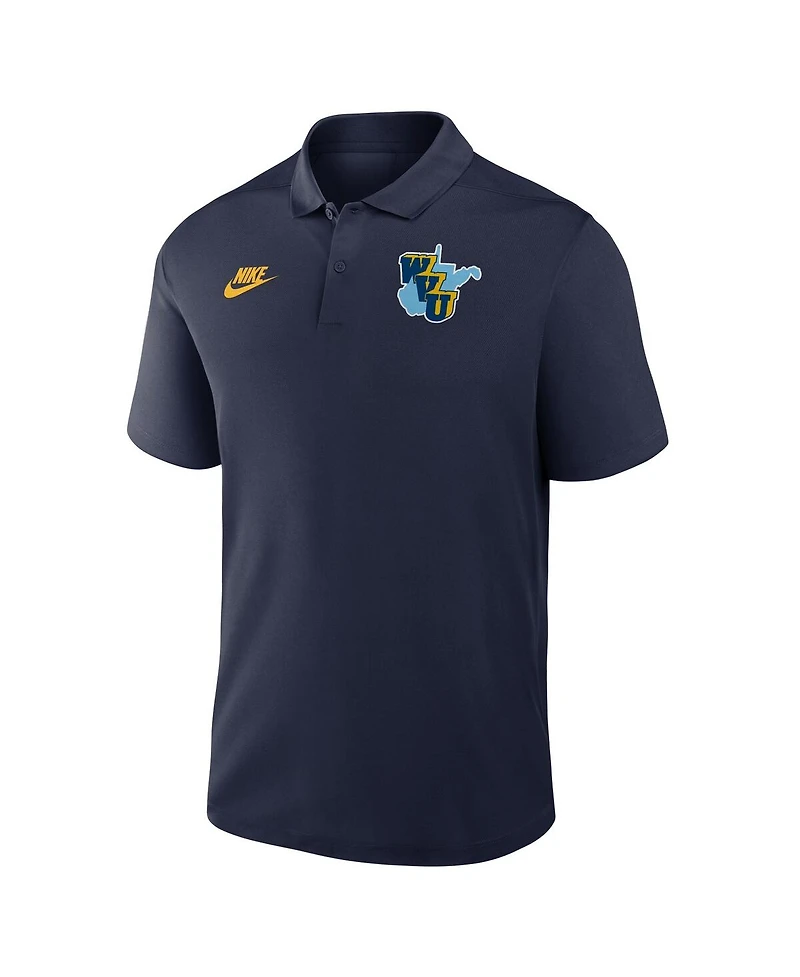 Nike Men's Navy West Virginia Mountaineers Vault Victory Dri-fit Polo Shirt