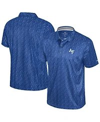 Colosseum Men's Royal Air Force Falcons Football Print Polo Shirt