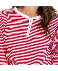 Sant and Abel Women's Red Stripe Jersey Long Pj Set