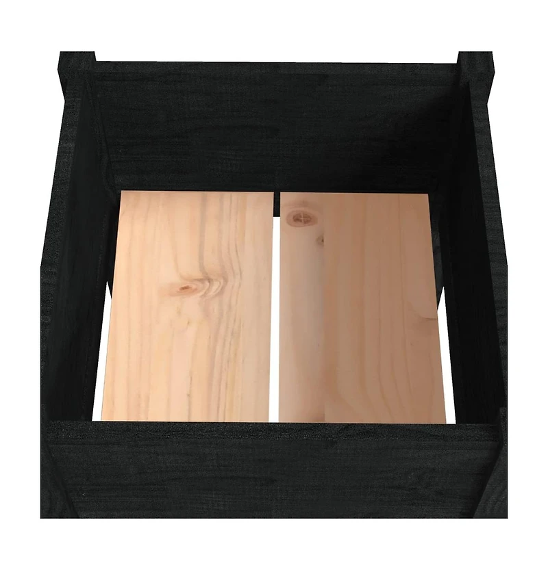 Garden Planter Black Solid Pinewood Medium Durable