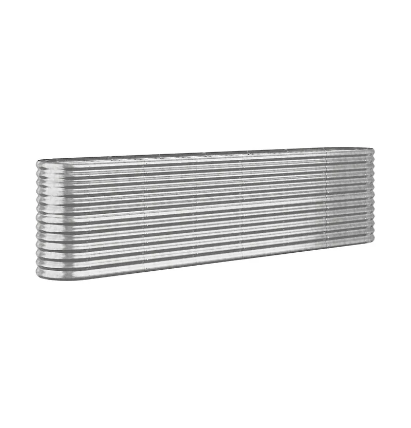 Garden Raised Bed Powder-coated Steel 102.4"x15.7"x26.8" Silver