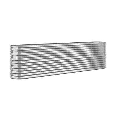Garden Raised Bed Powder-coated Steel 102.4"x15.7"x26.8" Silver