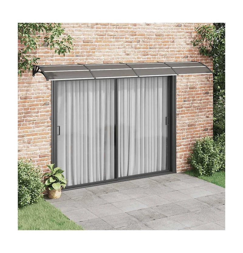 Door Canopy Black 157.5"x29.5" Polycarbonate