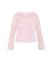 City Chic Plus Luscious Sheer Ruffles Top
