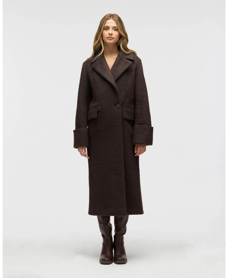 Nvlt Women's Retro Wave Boucle Double Breasted Coat