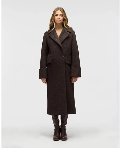 Nvlt Women's Retro Wave Boucle Double Breasted Coat