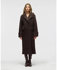 Nvlt Women's Retro Wave Boucle Double Breasted Coat