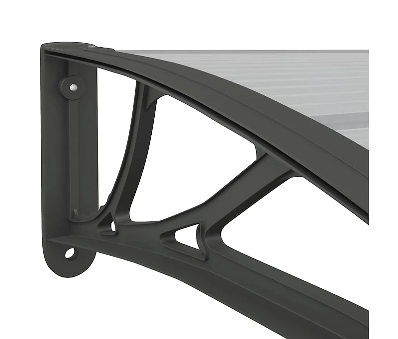 vidaXL Door Canopy Black, Transparent Polycarbonate, Abs, Aluminum