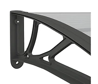 vidaXL Door Canopy Black, Transparent Polycarbonate, Abs, Aluminum