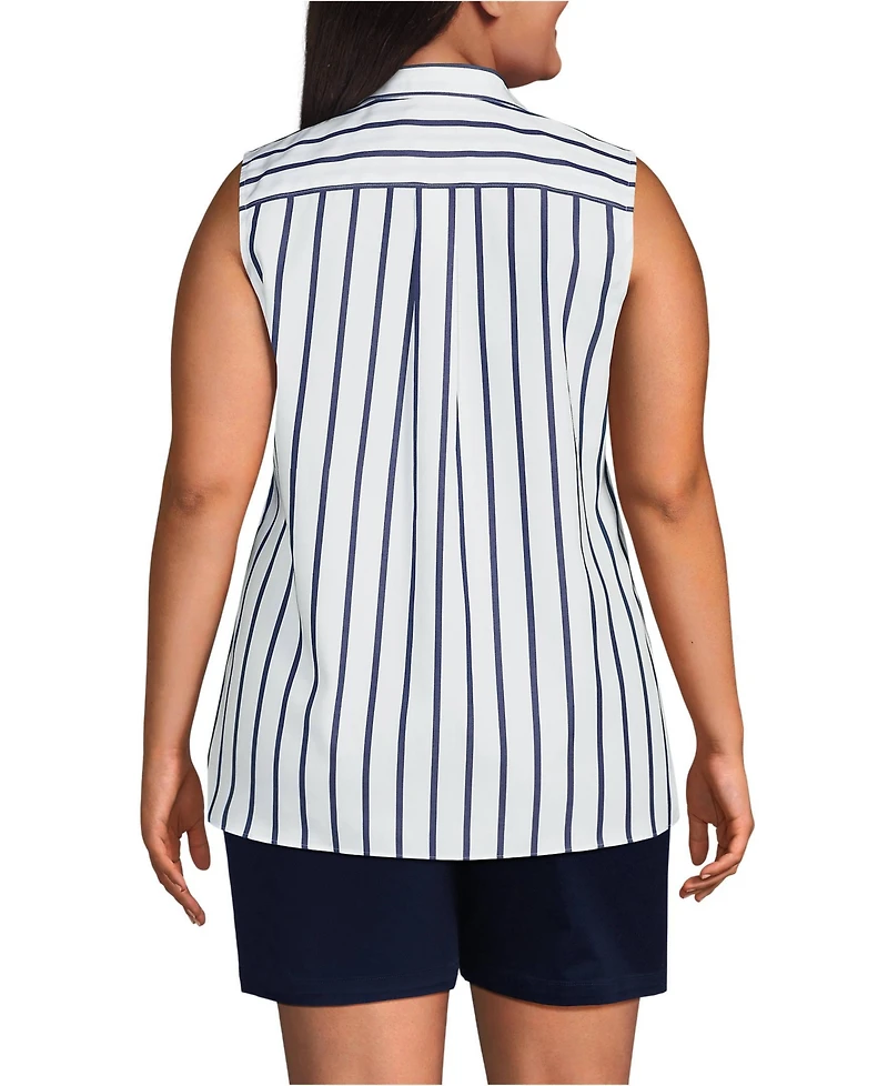 Lands' End Plus No Iron Sleeveless Shirt