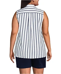 Lands' End Plus No Iron Sleeveless Shirt