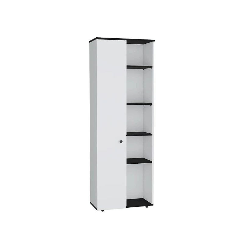 Tuhome Hoyt Multistorage Kitchen Pantry White/Black Mdf