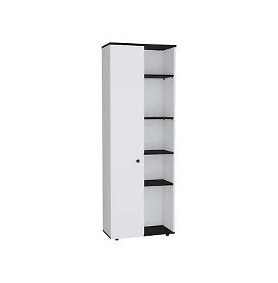 Tuhome Hoyt Multistorage Kitchen Pantry White/Black Mdf