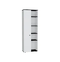 Tuhome Hoyt Multistorage Kitchen Pantry White/Black Mdf
