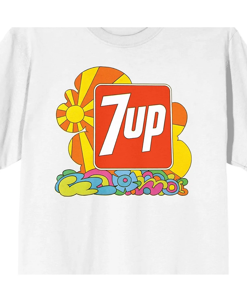 7UP Men's Logo Colorful doodle White Short Sleeve Adult T-Shirt