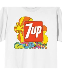 7UP Men's Logo Colorful doodle White Short Sleeve Adult T-Shirt