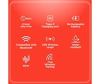 Radioshack 80W Bluetooth Portable Speaker with Rgb lights True Wireless and Type C Charging Port 4001771 Black
