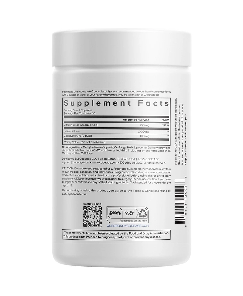 Codeage Liposomal Glutathione+ Supplement